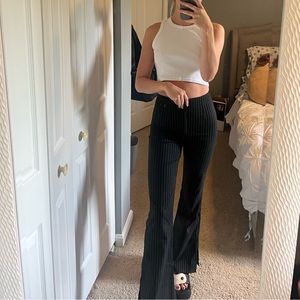 Garage striped flare pants